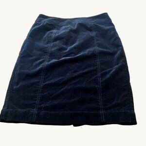 Boden Size 8R Black Stretch Cotton Blend Velvet Mini Straight Pencil Skirt